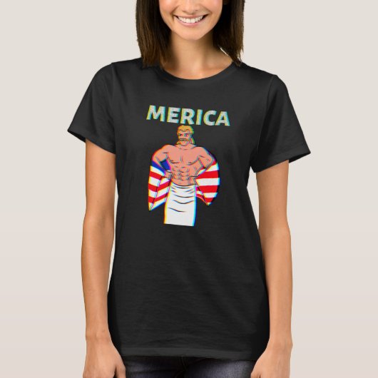 Merica American Mullet Business In Front Party In T-shirt (Voorkant)