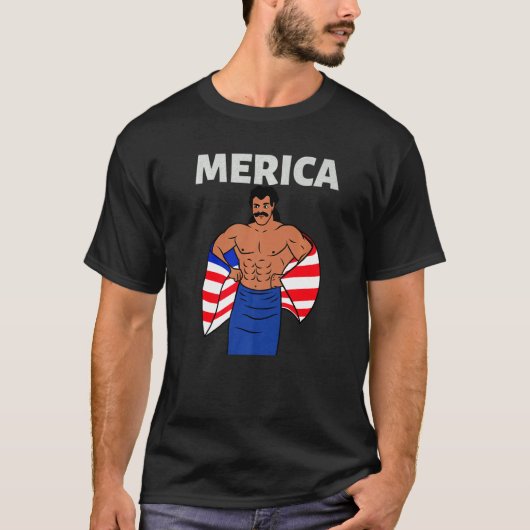 Merica American Mullet Business In Front Party In  T-shirt (Voorkant)