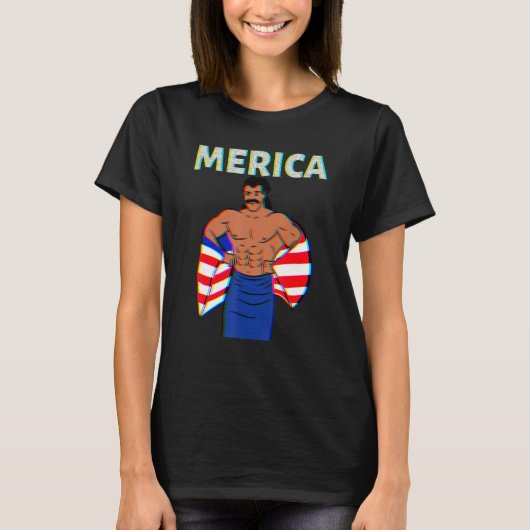 Merica American Mullet Business In Front Party In  T-shirt (Voorkant)