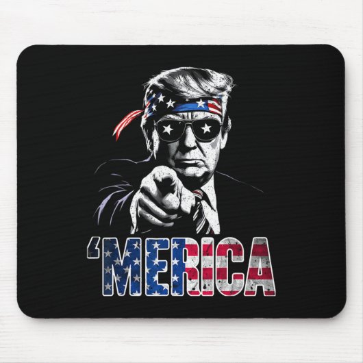 Merica Amerika Grappig Trump 4 juli Muismat (Voorkant)