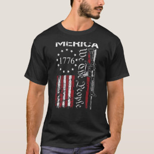 MERICA AR15 Wij de People USA vlag 4 van juli op T-shirt