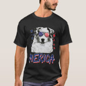 Merica Australian Shepherd Dog 4th Of July Usa T-shirt (Voorkant)