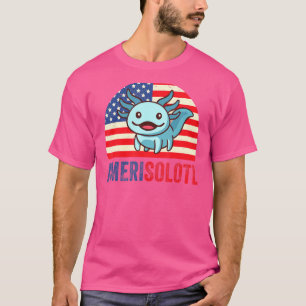 Merica Axolotl 4 juli vs vlag patriottische Axolo T-shirt