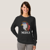 Merica Bald Eagle 4 juli Patriottisch Amerikaans F T-shirt (Voorkant volledig)