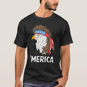 Merica Bald Eagle 4 juli Patriottisch Amerikaans F T-shirt