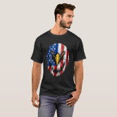 Merica Bald Eagle Amerikaanse vlag 4th van juli T-shirt (Voorkant volledig)
