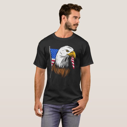 Merica Bald Eagle Independence Day Vierde juli T-shirt (Voorkant volledig)