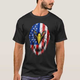 Merica Bald Eagle Mannen Amerikaanse vlag 4 juli T-shirt