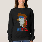 Merica Bald Eagle Mullet American Independence Day Trui (Voorkant)