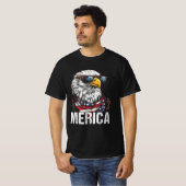 Merica Bald Eagle Patriottische Adelaar 4 juli T-shirt (Voorkant volledig)