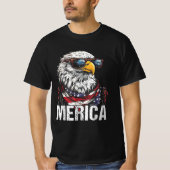 Merica Bald Eagle Patriottische Adelaar 4 juli T-shirt (Voorkant)