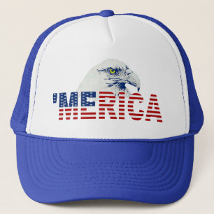 "MERICA Bald Eagle U.S. Flag Pet (blauw)