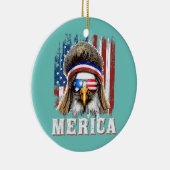 Merica Bald Eagle USA American Flag Patriotic 4th Keramisch Ornament (Rechts)