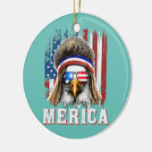 Merica Bald Eagle USA American Flag Patriotic 4th Keramisch Ornament (Links)