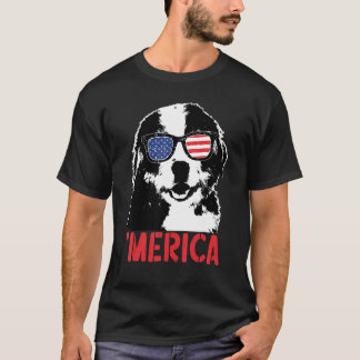 Merica Bernese Mountain Amerikaanse vlag 4 T-shirt