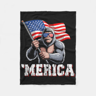 Merica Bigfoot Amerikaanse Vlag Patriottische Sasq Fleece Deken