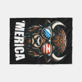 Merica Bizon Grappig Amerikaans Patriottisch Usa 4 Fleece Deken (Voorkant (Horizontaal))