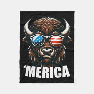 Merica Bizon Grappig Amerikaans Patriottisch Usa 4 Fleece Deken
