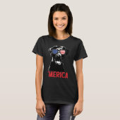 Merica Black Labrador American Flag Sunbril 4th T-shirt (Voorkant volledig)