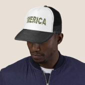 "MERICA Camo Trucker Hat Pet (In situ)