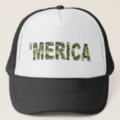 "MERICA Camo Trucker Hat Trucker Pet (Voorkant)