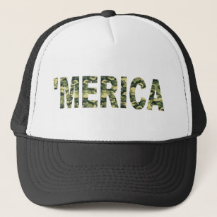 "MERICA Camo Trucker Hat Trucker Pet