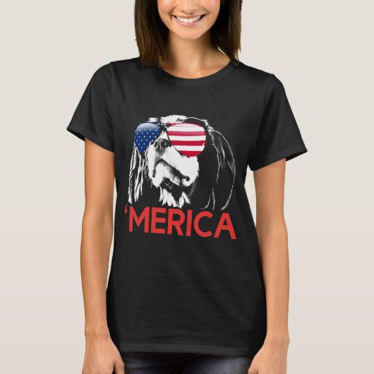 Merica Cavalier King Charles Spaniel T-shirt (Voorkant)