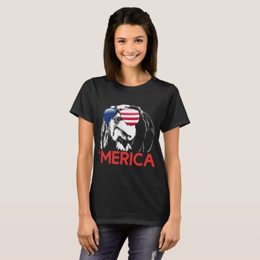 Merica Cavalier King Charles Spaniel T-shirt (Voorkant volledig)
