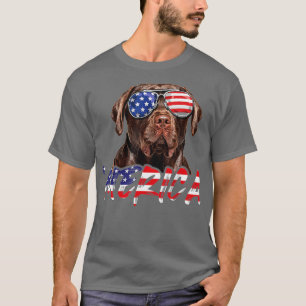 Merica Chocolate Labrador 4 juli Amerikaanse Fla T-shirt