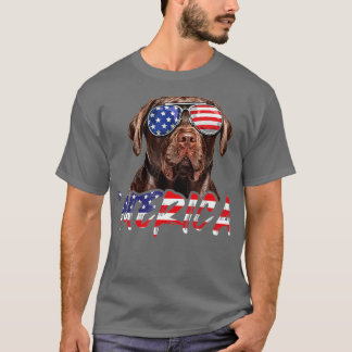 Merica Chocolate Labrador 4 juli Amerikaanse Fla T-shirt