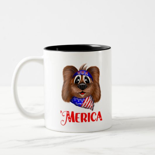 Merica Cute Dog Tweekleurige Koffiemok (Links)