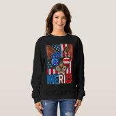 Merica Devon Rex Cat 4th van juli Amerikaanse vlag Trui (Voorkant volledig)