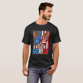 Merica Devon Rex Kat 4 juli Amerikaanse Vlag T T-shirt (Voorkant volledig)