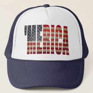 "MERICA Distress US Flag Trucker Hat Trucker Pet