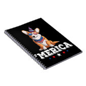 Merica Dog 4 juli Amerikaanse vlag Corgi Notitieboek (Rechterzijde)