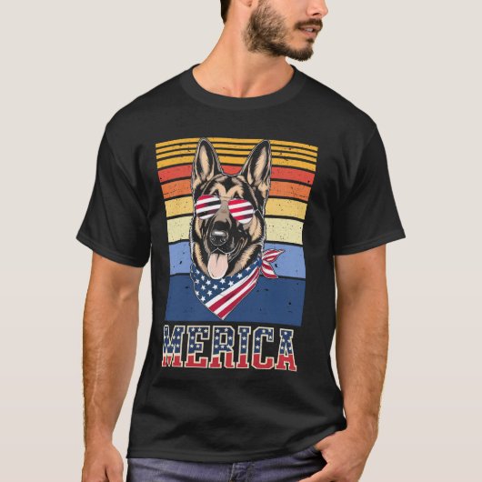 Merica Duitse Herdershond T-shirt (Voorkant)