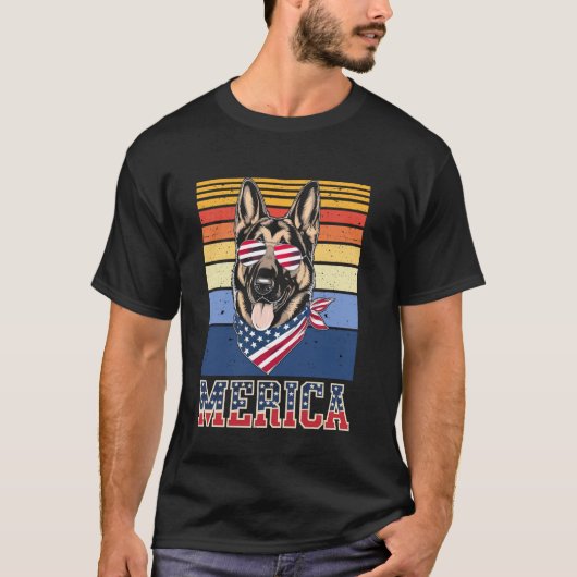 Merica Duitse Herdershond T-shirt (Voorkant)
