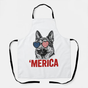 Merica Duitse Herdershond Vlag Zonnebril Shirt Ont Schort