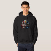 Merica Eagle 4 juli Amerikaanse vlag Hoodie (Voorkant volledig)