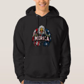 Merica Eagle 4 juli Amerikaanse vlag Hoodie (Voorkant)