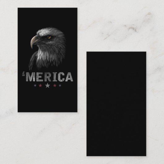 Merica Eagle 4 juli USA Patriotic Visitekaartje (Voorkant / Achterkant)