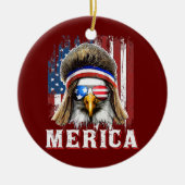 Merica Eagle Mullet, 4 juli Amerikaanse vlag Keramisch Ornament (Voorkant)