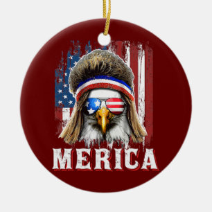 Merica Eagle Mullet, 4 juli Amerikaanse vlag Keramisch Ornament