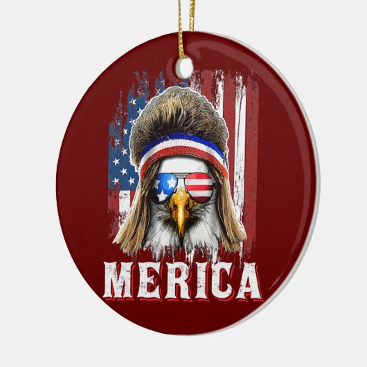 Merica Eagle Mullet, 4 juli Amerikaanse vlag Keramisch Ornament (Links)