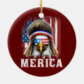 Merica Eagle Mullet, 4 juli Amerikaanse vlag Keramisch Ornament (Achterkant)