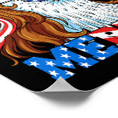 Merica Eagle Mullet 4 juli Amerikaanse vlag Usa Poster (Hoek)