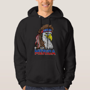 Merica Eagle Mullet, 4 juli Mannen, Amerikaanse Hoodie