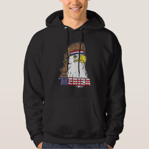 Merica Eagle Mullet, 4 juli Mannen, Amerikaanse Hoodie