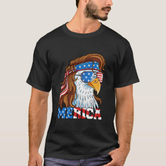 Merica Eagle Mullet 4Th Of July American Flag Usa  T-shirt