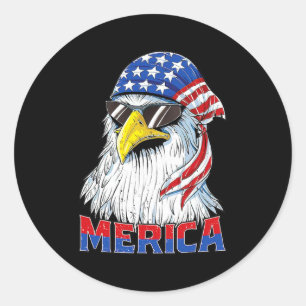 Merica Eagle Mullet American Veterans Day Ronde Sticker